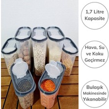 2 Kapaklı Ölçekli Erzak Kuru Gıda Saklama Kutusu Kabı - 1,7 Litre