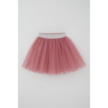 Breeze Kız Çocuk Tütü Etek Beli Sim Detaylı Lastikli 5-10 Yaş, Gülkurusu