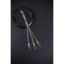 Encili Silver 925 Ayar Gümüş Özel Tasarım Sargı Model Yeşil Mineli Tesbih Püskülü