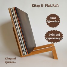 Ahşap Plaklık / Kitaplık (Kiraz Ağacından El Yapımı )(26X22X14 Cm)– Minimal Tasarım