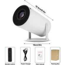 HY300 Akıllı Projeksiyon Cihazı Ev Sineması | 1280X720 Ultra Hd, Android 11, Bluetooth, Wifi Destekli Taşınabilir Sinema Projektörü