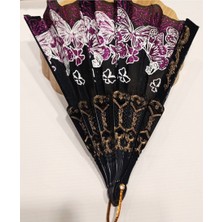 Monalisa Home Otantik Lüks Figürlü  Siyah Yelpaze