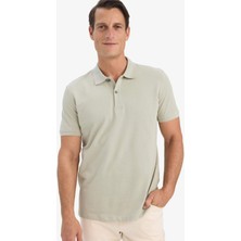 DeFacto %100 Pamuk Regular Fit Polo Yaka Kısa Kollu Basic Düz Pike Kumaş Tişört C1293AX25SP