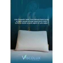 Lüx Bombeli Boyun Destekli Ortopedik Yastık; Anti-Aging Visco Yastık 57X42X13/11 Pembe