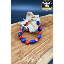 Derin : Mercan & Lapis Lazuli Doğal Taş Çelik Bileklik