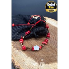 El Emeği Doğal Taş Ayarlanabilir Sedef Işıltısı Şans Bilekliği