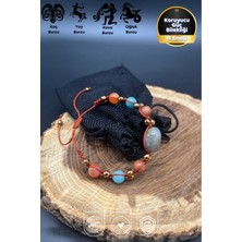 El Emeği Doğal Taş Ayarlanabilir Koruyucu Güç Bilekliği