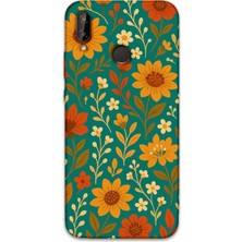 Huawei P20 Lite Uyumlu Çiçek Desenli Telefon Kılıfı + Ekran Koruyucu - 5786