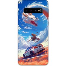 Galaxy S10 Plus Uyumlu Araba Desenli Telefon Kılıfı + Ekran Koruyucu - 5764