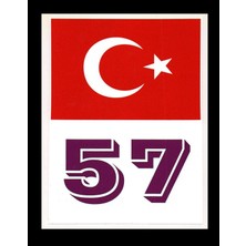 Türkiye Bayraklı Sinop 57 Plaka Kodu Ön Cam Sticker