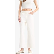 DeFacto Culotte Gabardin Kumaş Pantolon Yüksek Bel Basic Cepli Geniş Bol Paça C7535AX25SP