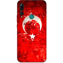 Huawei P Smart Z Uyumlu Türk Bayrağı Desenli Telefon Kılıfı + Ekran Koruyucu - 5847