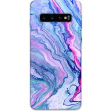 Galaxy S10 Plus Uyumlu Mermer Desenli Telefon Kılıfı + Ekran Koruyucu - 5816