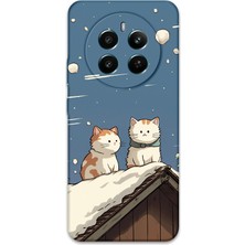 Realme 12 Plus Uyumlu Kedi Desenli Telefon Kılıfı + Ekran Koruyucu - 5780