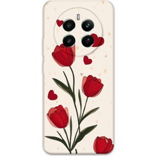 Realme 12 Plus Uyumlu Çiçek Desenli Telefon Kılıfı + Ekran Koruyucu - 5789