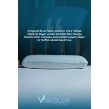 Oval Sabun Ortopedik Visco Yastık - Omurga Ağrısı Boyun Düzleşmesi Önleyici 60X40X15 Mavi