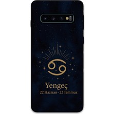 Galaxy S10 Plus Uyumlu Yengeç Burcu Desenli Telefon Kılıfı + Ekran Koruyucu - 5771