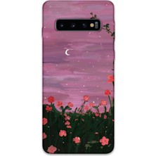 Galaxy S10 Plus Uyumlu Çiçek Desenli Telefon Kılıfı + Ekran Koruyucu - 5793