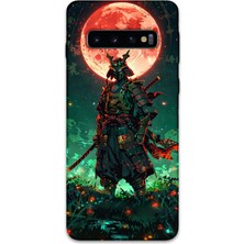 Galaxy S10 Plus Uyumlu Samuray Desenli Telefon Kılıfı + Ekran Koruyucu - 5822