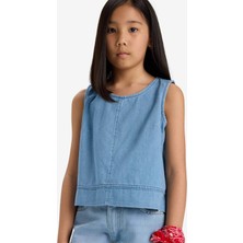 DeFacto %100 Pamuk Kolsuz Jean Bluz Kız Çocuk E6194A825SM