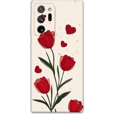 Galaxy Note 20 Ultra Uyumlu Çiçek Desenli Telefon Kılıfı + Ekran Koruyucu - 5789