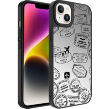 Apple iPhone 14 Kılıf Aynalı Desenli Kamera Korumalı Parlak Tlzn Mirror Kapak-Seyahat