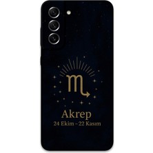 Galaxy S22 Uyumlu Akrep Burcu Desenli Telefon Kılıfı + Ekran Koruyucu - 5775