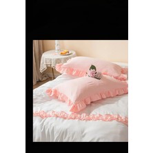 Tek Kişilik Nevresim Takımı Beyaz -Pembe