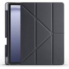 Galaxy Tab A9 Kılıf Uyumlu Tlzn Tri Folding Kalem Bölmeli Standlı Kılıf-Siyah