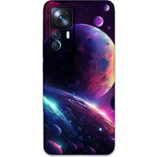 Xiaomi Mi 12T Pro Uyumlu Uzay Desenli Telefon Kılıfı + Ekran Koruyucu - 5862