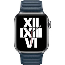 ​​​watch Ultra 49MM Kordon Uyumlu Krd-34 Deri Strap Kayış Joec - Lacivert