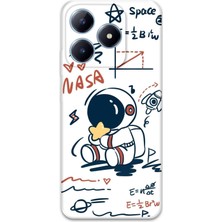 Realme C53 Uyumlu Astronot Desenli Telefon Kılıfı + Ekran Koruyucu - 5858