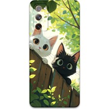 Galaxy Note 20 Uyumlu Kedi Desenli Telefon Kılıfı + Ekran Koruyucu - 5785