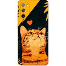 Galaxy S20 Fe Uyumlu Kedi Desenli Telefon Kılıfı + Ekran Koruyucu - 5783