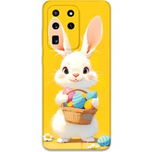 Galaxy S20 Ultra Uyumlu Tavşan Desenli Telefon Kılıfı + Ekran Koruyucu - 5806