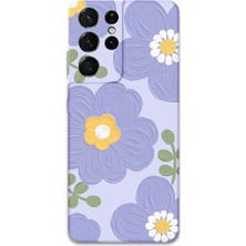 Galaxy S21 Ultra Uyumlu Çiçek Desenli Telefon Kılıfı + Ekran Koruyucu - 5799
