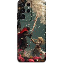 Galaxy S21 Ultra Uyumlu Retro Desenli Telefon Kılıfı + Ekran Koruyucu - 5838