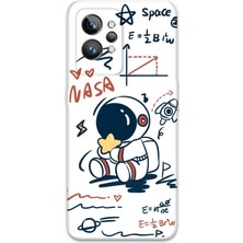 Realme Gt 2 Pro Uyumlu Astronot Desenli Telefon Kılıfı + Ekran Koruyucu - 5858