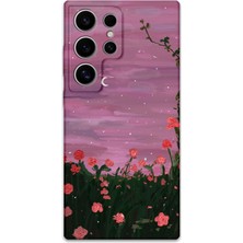 Galaxy S22 Ultra Uyumlu Çiçek Desenli Telefon Kılıfı + Ekran Koruyucu - 5793