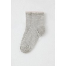 Katamino Kız Çocuk Soket Çorap Basic 7-16 Yaş, Açık Gri Melanj
