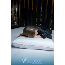 Viscolux Oval Sabun Ortopedik Visco Yastık - %100 Visco Boyun Düzleşmesi Önleyici 60X40X15 Pembe