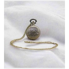 Özel Üretim Ayasofya Motifli Köstekli Saat Osmanlı Tarzı Koleksiyon Metal Zincirli Vintage Cep Saati