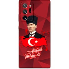 Galaxy Note 20 Ultra Uyumlu Atatürk Desenli Telefon Kılıfı + Ekran Koruyucu - 5851