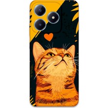 Realme Note 50 Uyumlu Kedi Desenli Telefon Kılıfı + Ekran Koruyucu - 5783