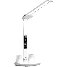 Teknofaji Fonksiyonel Şarjlı LED Masa Lambası,saat,termometre,takvim,kalemlik,telefon Tutucu,5in1