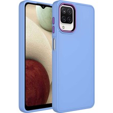 Galaxy A22 4g Kılıf Metal Çerçeve ve Buton Tasarımlı Silikon Joec Luna Kapak-Lila