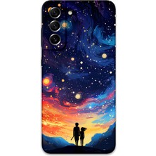 Galaxy S21 Fe Uyumlu Uzay Desenli Telefon Kılıfı + Ekran Koruyucu - 5863