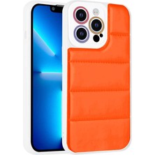 iPhone 13 Pro Max Uyumlu Kamera Korumalı Airbagli Renkli Joec Seksek Kapak-Turuncu