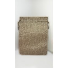 10 Adet Baskısız, Büzgülü, Krem Renk Ham Bez Kese (12cm*17cm)