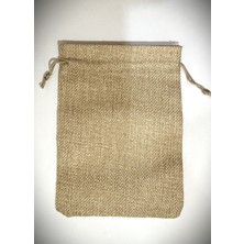 10 Adet Baskısız, Büzgülü, Krem Renk Ham Bez Kese (12cm*17cm)